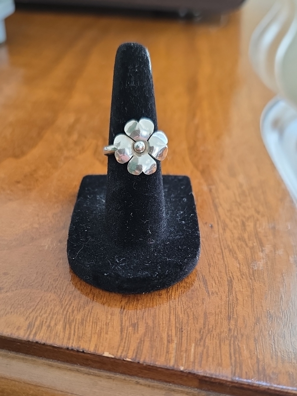 Vintage Artisan Stamped Floral Sterling Boho-chic Festival Ring